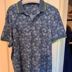 Men’s G Fore XL Floral Print Tech Golf Prep Performance Jersey